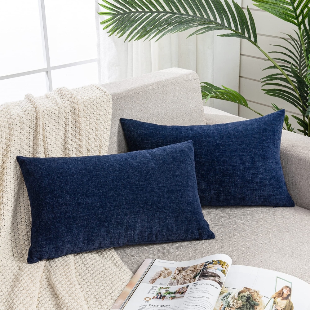 Navy Blue‎ Rectangular Throw Pillows 12x20
